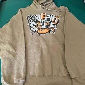 Dysorder 'drippin' N' Sauce' Brown Graphic Hoodie NWOT